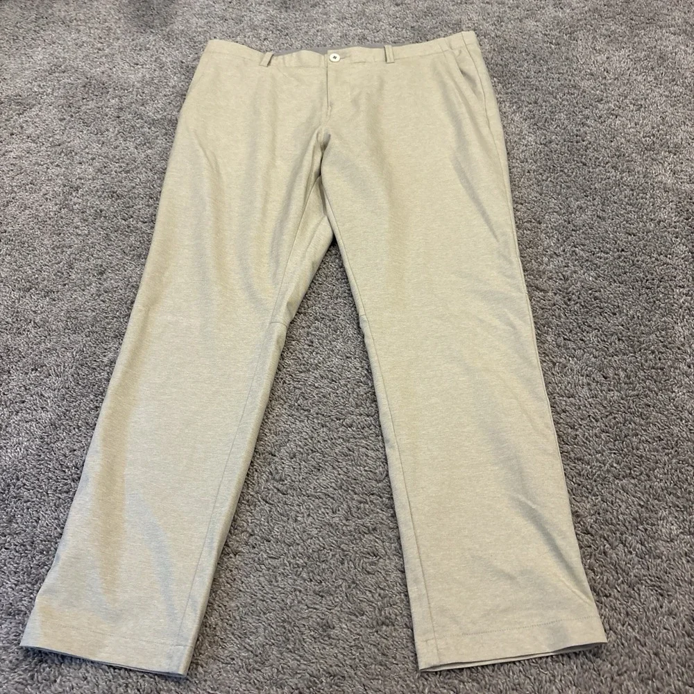 Tommy Bahama On Par Flat Front Pants Mens 38x30 Beige Performance Golf Stretch